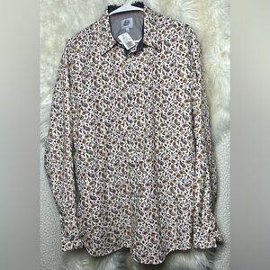 Kilburne & Finch Long Sleeve Button Up Shirt Mens Size XXL White/Rush New NWT
